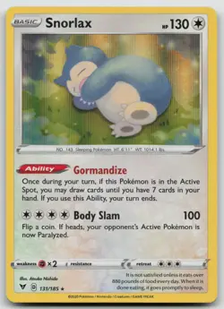 Pokemon Card Snorlax Holo Rare SWSH04: Vivid Voltage 131/185 - Image 1