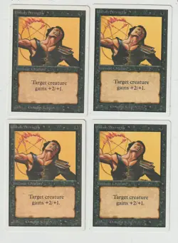 Lot x4 cartes UNLIMITED 1993 Unholy Strength MAGIC MTG ENGLISH EX-NM - Image 1