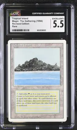 MTG Tropical Island Revised Edition Excellent+ CGC 5.5 - Image 1