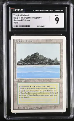 MTG Tropical Island Revised Edition CGC 9 Mint Rare - Image 1