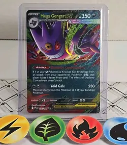 Pokemon TCG Mega Gengar Ex 56/94 Phantasmal Flames Double Rare 2025 NM - Image 1