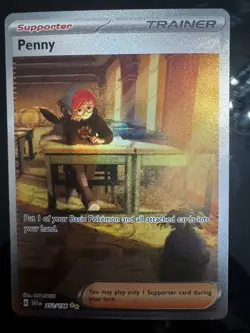Pokemon TCG Penny Paldean Fates Trainer Holo Card 252/091 Shiny Ultra Rare NM - Image 1