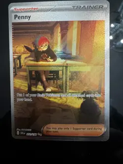 Pokemon TCG Penny Paldean Fates Trainer Holo Card 252/091 Shiny Ultra Rare NM - Image 2