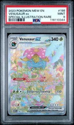 2023 POKEMON MEW EN-151 SPECIAL ILLUSTRATION RARE #198 VENUSAUR EX PSA 9 - Image 1