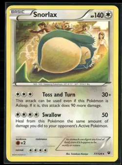 Pokemon - Snorlax 77/124 XY Fates Collide Regular Rare LP - Image 1