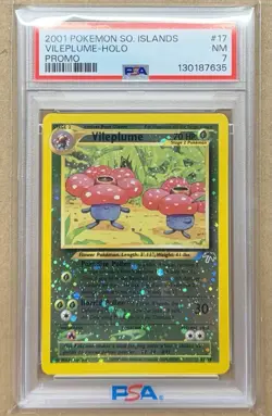 2001 Pokemon Southern Islands Vileplume Reverse Holo Promo #17 Near Mint PSA 7 - Image 1