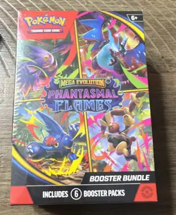 Pokemon TCG Mega Evolution Phantasmal Flames Booster Bundle 6 Packs New & Sealed - Image 1