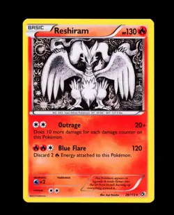 2013 Pokemon Black & White Legendary Treasures Reshiram Holo #28/113 LP - Image 1