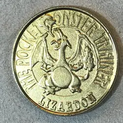Pokemon Bandai Metal Battle Gold Coin Medal - Nintendo - Charizard Unused #3245 - Image 4