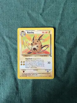 Pokemon TCG Fossil Raichu Card 29/62 Unlimited Regular Rare MP - Image 1