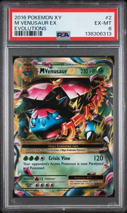 PSA 6 M Venusaur Ex 2 Evolutions Pokemon Xy Evolutions 2016 - Image 1