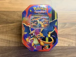 Pokemon TCG Mega Charizard Y Ex Tin Brand New + Sealed- 4 booster packs + promo - Image 1