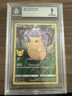 2021 Pokemon Celebrations Pikachu Full Art #005 25th Anniversary BGS 9 TCG - Image 1