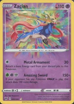 Pokemon TCG - Zacian 082/185 Amazing Rare Vivid Voltage - 897 - Image 1