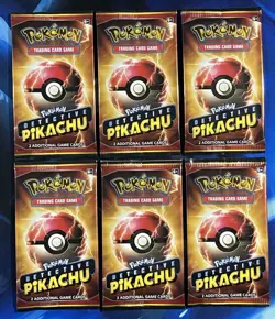 Pokemon TCG Detective Pikachu 2 Card Booster Pack Sealed Lot X6 Sun & Moon Promo - Image 1