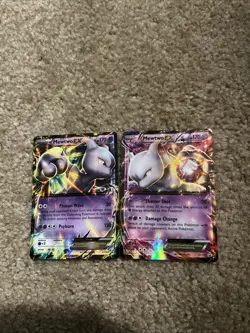 PSA 7 NM 2016 P.M. XY BLACK STAR MEWTWO EX PROMO PAIR #XY183 & #XY107 - Image 1