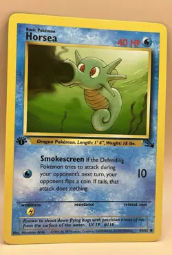 Horsea 49/62 – WOTC Fossil 1st Edition (Common) – LP – 1999 Pokemon TCG - Image 1