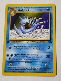 Pokemon Card - Golduck Fossil 35/62 Uncommon 1st Edition - Image 1