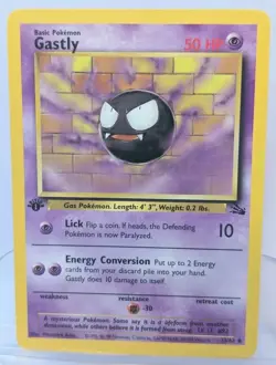 1999 Pokemon, Fossil, #33/62 Gastly, 1st Edition, Uncommon - Image 1