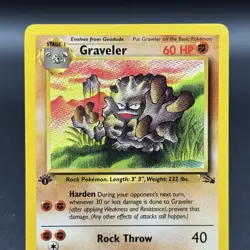 Graveler 37/62 1st Edition NM Uncommon Fossil Pokemon Card 1999 Free Shipping - Image 2