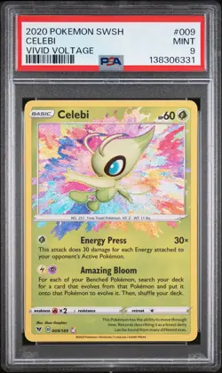 PSA 9 Celebi 009 Vivid Voltage Pokemon Sword & Shield Vivid Voltage 2020 - Image 1