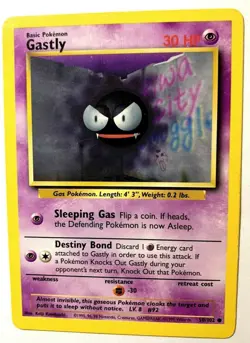 GASTLY - Base Set - 50/102 - Common - Pokemon Card - Unlimited - 1999 - PL - Image 1