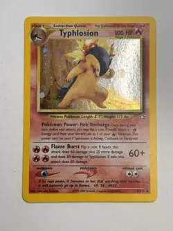 Pokemon Neo Genesis TCG Unlimited Holo Rare Typhlosion Card 17/111 - Image 1