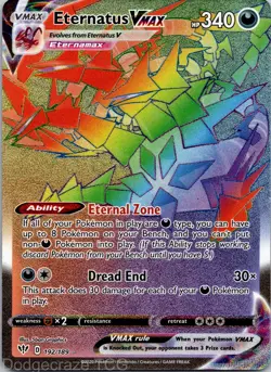 Eternatus VMAX 192/189 Rare Rainbow Darkness Ablaze Pokemon MP - Image 1