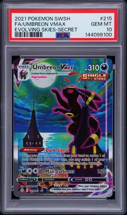 2021 POKEMON SWORD & SHIELD EVOLVING SKIES SECRET FULL ART/UMBREON VMAX PSA 10 - Image 1