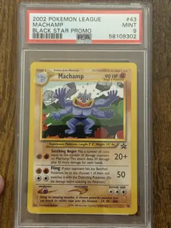 2002 Pokemon League Machamp Black Star Promo PSA 9 - Image 1