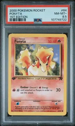 2000 POKEMON ROCKET 1ST ED #64 PONYTA PSA 8.5 - Image 1