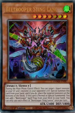 DAMA-EN087 BEETROOPER STING LANCER ULTRA RARE 1ST EDITION YuGiOh CARD - Image 1
