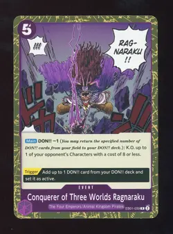 Conquerer of Three Worlds Ragnaraku NM EB01-039 One Piece TCG - Image 1