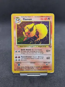 Flareon 3/64 Holo Jungle Set Pokemon Card WOTC Played - Image 1