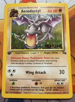 Aerodactyl Prerelease Holo 1/62 Fossil 1st Edition WotC Pokemon Card See Photos - Image 1