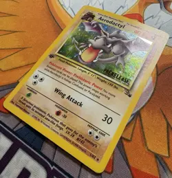 Aerodactyl Prerelease Holo 1/62 Fossil 1st Edition WotC Pokemon Card See Photos - Image 3