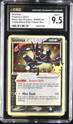 Greninja Star SWSH144 Celebrations Black Star Promo CGC 9.5 Graded Pokemon Card - Image 1