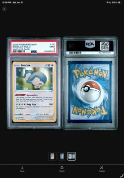 Pokemon TCG Snorlax Vivid Voltage Holo Card 131/185 Rare PSA 9 - Image 3