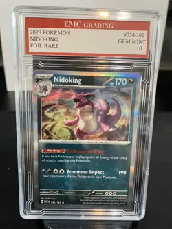 NIDOKING 2023 HOLO FOIL #034/165 Pokemon RARE Card GRADED 10 MINT - Image 1
