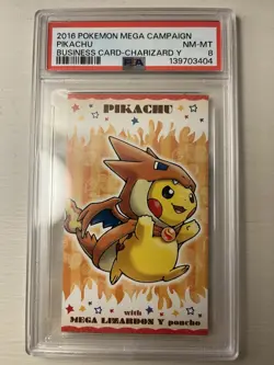 2016 Pokemon Mega Charizard Business Card Charizard-Y PSA 8 NM-MT - Image 1