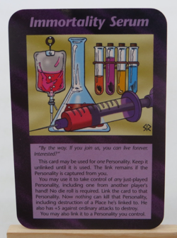 ILLUMINATI CARD INWO - IMMORTALITY SERUM Steve Jackson CGG Card Game Single - Image 1