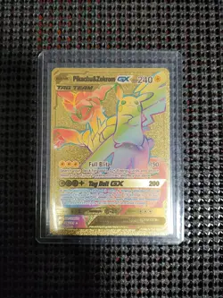 Pikachu&Zekrom GX Tag Team Gold Foil Pokemon Card - Image 2
