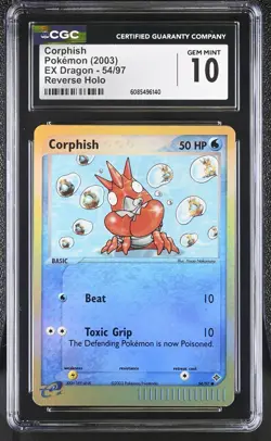 CGC 10 Corphish 54/97 EX Dragon 2003 Pokemon Card - Image 1