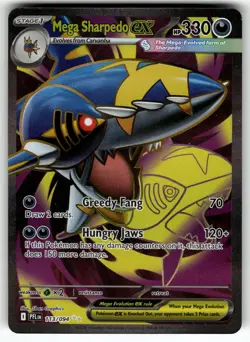Mega Sharpedo ex 113/094 ME02: Phantasmal Flames NM Pokemon Card TCG - Image 1