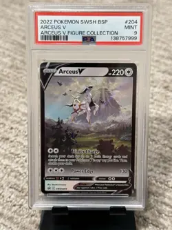 2022 POKEMON SWSH BLACK STAR PROMO ARCEUS V FIGURE COLL #204 ARCEUS V PSA 9 - Image 1