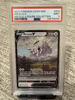 2022 POKEMON SWSH BLACK STAR PROMO ARCEUS V FIGURE COLL #204 ARCEUS V PSA 9 - Image 1