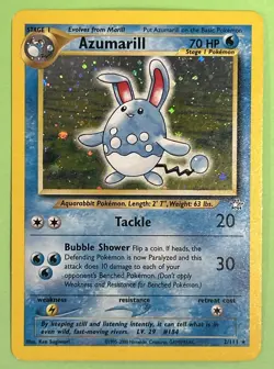Pokemon Azumarill 2/111 Neo Genesis Unlimited Rare Holo NO PLAY NEAR MINT - Image 1