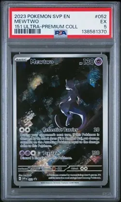 2023 POKEMON SVP EN #052 MEWTWO 151 ULTRA-PREMIUM COLL PSA 5 EX - Image 1