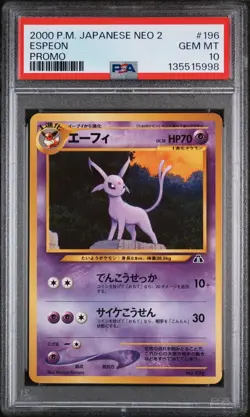 2000 POKEMON JPN NEO 2 PROMO PROMO #196 ESPEON PSA 10 - Image 1