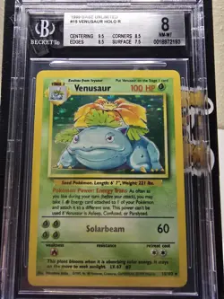 Pokemon TCG Venusaur Base Set Holo Unlimited Rare 15/102 BGS 8 NM-MT HIGH SUBS - Image 2